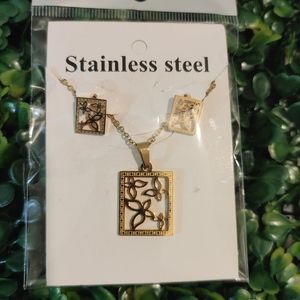 Stainless steel Necklace set butterfly
